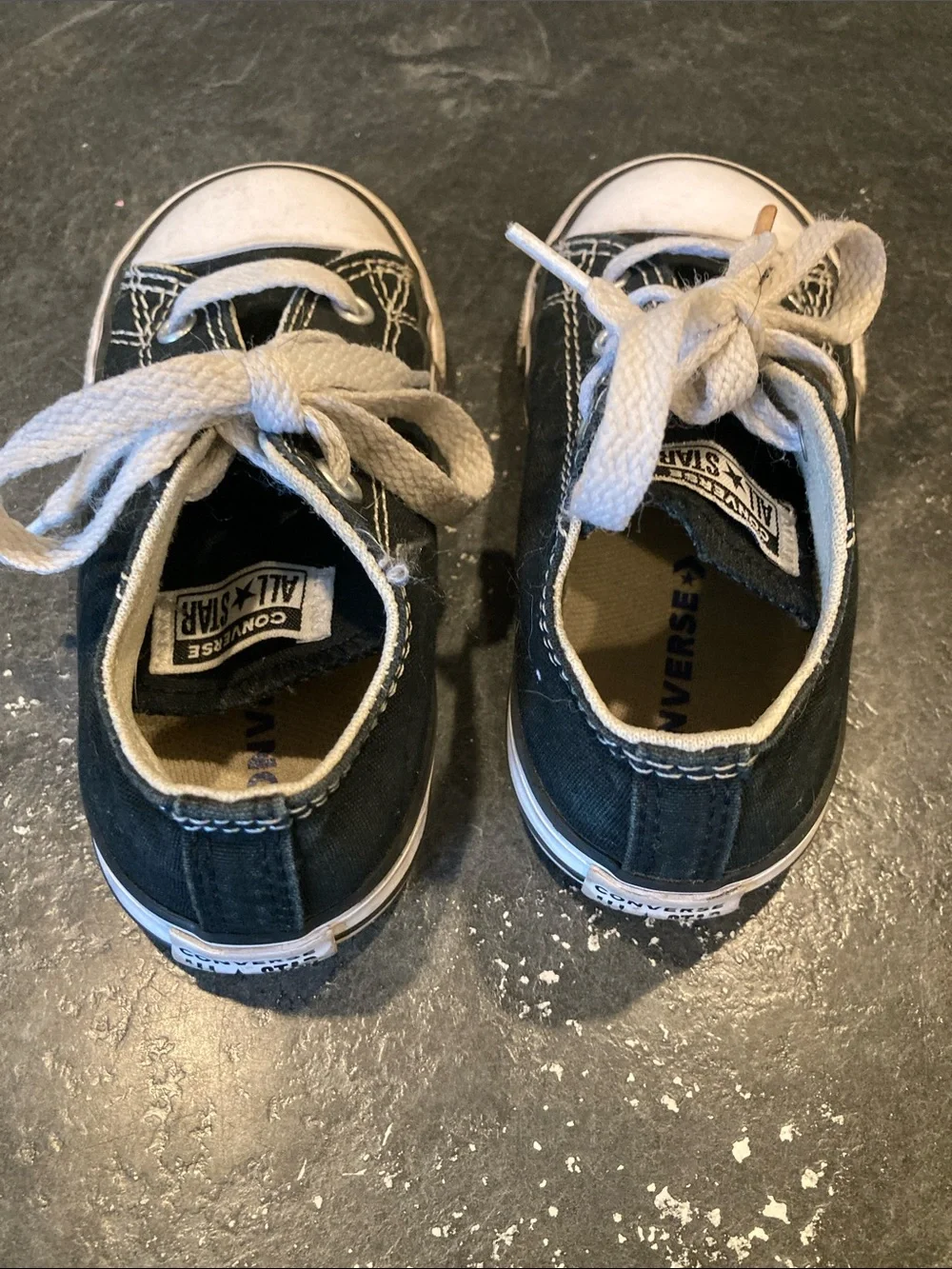 Boys Converse All Star black low top sneakers size 8